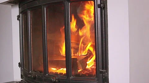 Flame in the fireplace Stock Footage 60752966
