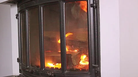 Flame in the fireplace Stock Footage 60753707