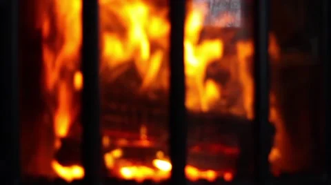 Flame in the fireplace Stock Footage 60757392