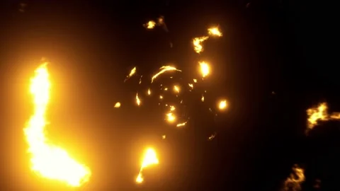 Flame flake particles tunnel 4k Stock Footage 229325251