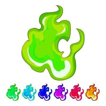 Flame flame cartoon vector graphic イラスト素材
