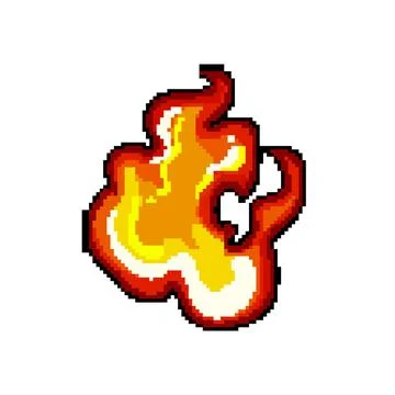 Flame flame pixel art vector illustration Illustrazione stock