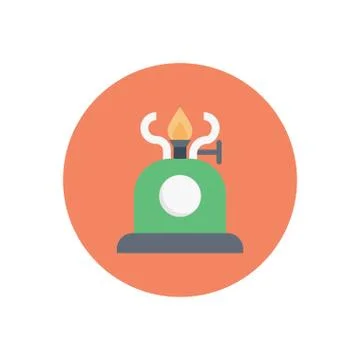 Flame flat color icon Illustrazione stock