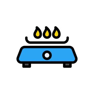 Flame flat color icon Illustrazione stock