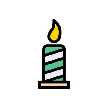 Flame flat color icon Stock Illustration