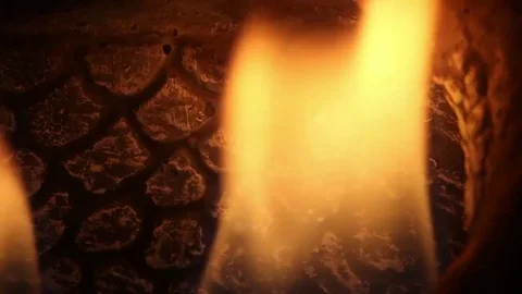 Flame flickers in a fireplace 動画素材 82850372