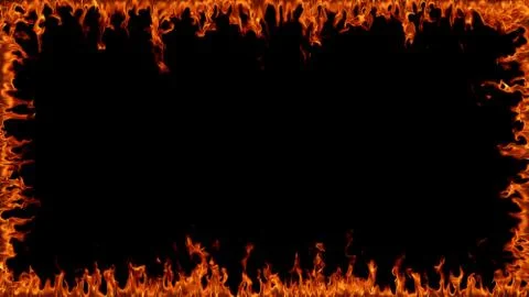 Flame frame on black background Stock Photos