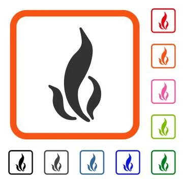 Flame Framed Icon Stock Illustration
