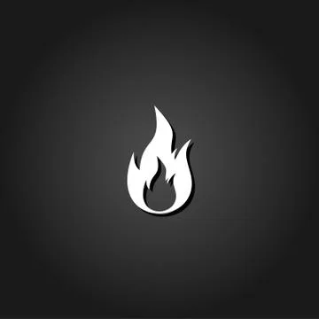 Flame gas fire icon flat Stock Illustration