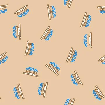 Flame gas service vector seamless pattern Stock Illustration