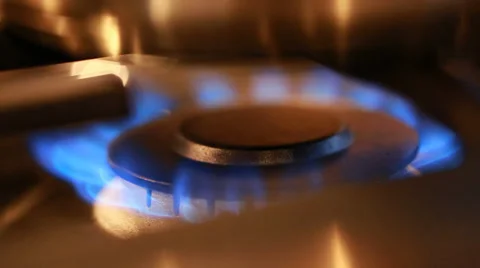Flame on a gas stove Stock Footage 36177830