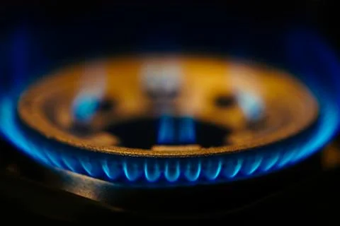 Flame of gas stove Stock Photos