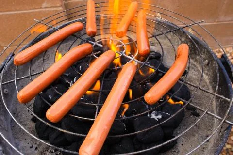 Flame griling Stock Photos