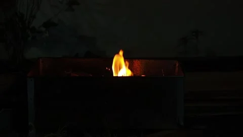 Flame on the grill Stock Footage 139186690