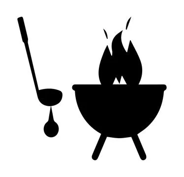 Flame Grilling Vector Icon Set Fire Stock Illustration