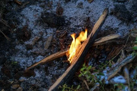 Flame on the ground Stock Photos