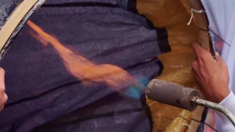 Flame from a handheld torch burning brightly. Stock Footage 334188048