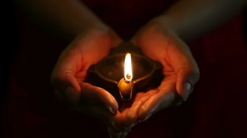 Flame in Hands Stock Footage 32250106