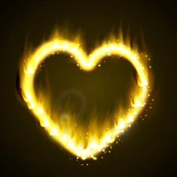 Flame heart on the dark Stock-Illustration