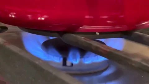 Flame Heating Up a Pan Video stock 237834231