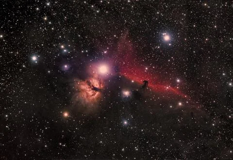 Flame horse head nebula 스톡 일러스트