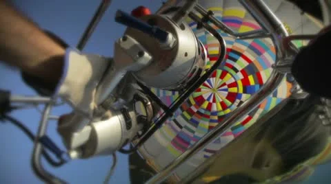 Flame of a hot air ballon Stock Footage 9140350