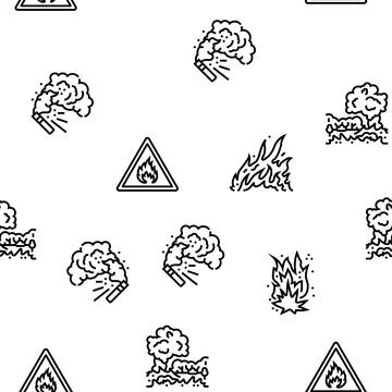 Flame hot fire burn bonfire heat vector seamless pattern 스톡 일러스트