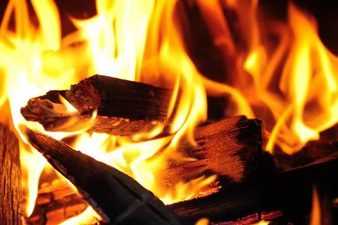 The flame of a hot fire Stock Photos