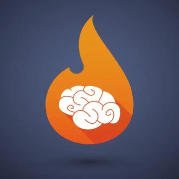 Flame icon with a brain Stock Illustration