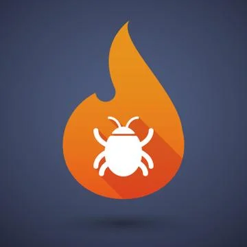 Flame icon with a bug Stock Illustration