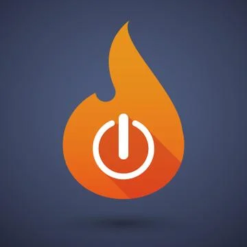 Flame icon with an off button Stock Illustration