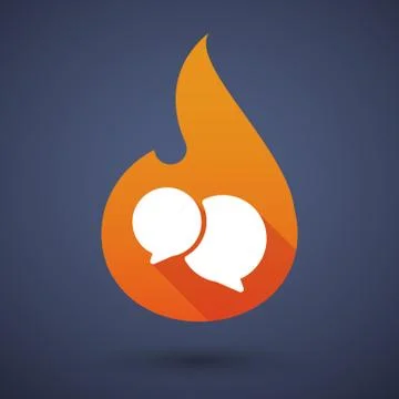 Flame icon with a comic balloon Stock Illustration