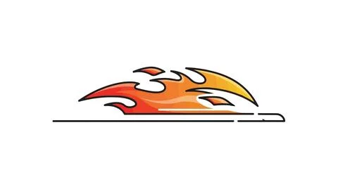 Flame icon on a computer 스톡 일러스트