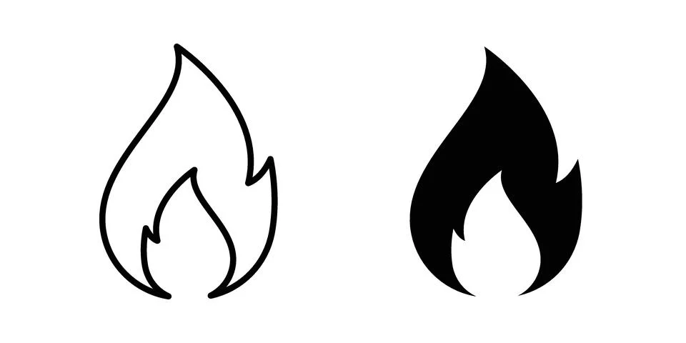 Flame icon concept. best for web design Stock Illustration