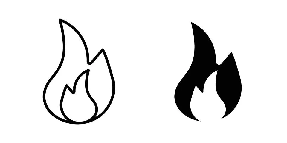 Flame icon graphic element. web icon set Stock Illustration