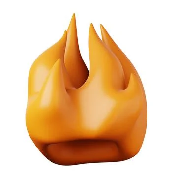 Flame icon high quality 3D render illustration for messengers and social media. Stock Illustration