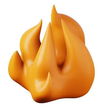 Flame icon high quality 3D render illustration for messengers and social media. Illustrazione stock