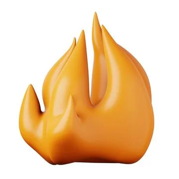 Flame icon high quality 3D render illustration for messengers and social media. Stock Illustration