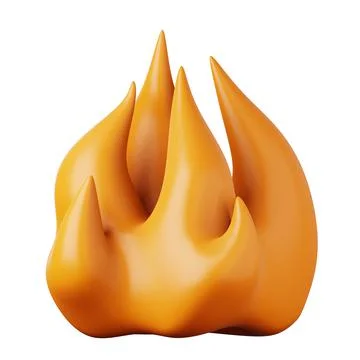 Flame icon high quality 3D render illustration for messengers and social media. Stock Illustration