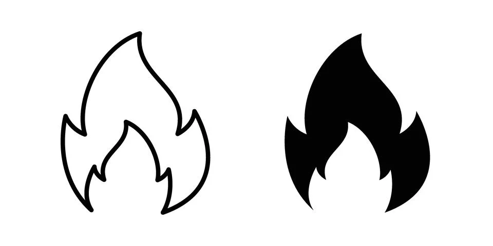 Flame icon Illustration Eps10 for web or app Stock Illustration