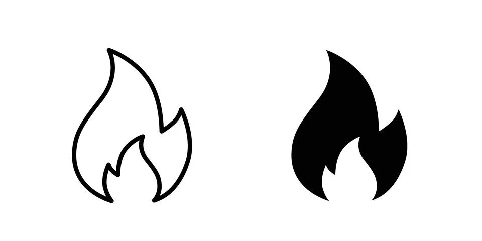 Flame icon Illustration set. Vector Eps10 for apps Stock Illustration