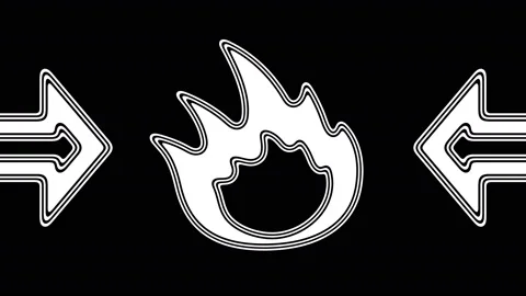 The flame icon. Looping footage has 4K resolution. Illustration. Stock Footage 106110938