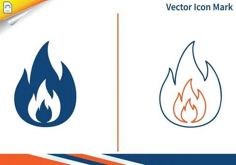 Flame icon mark isolated on white background fire. Stock Illustration