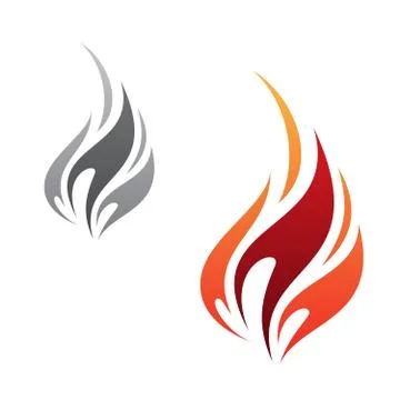 Flame icon minimalist Stock Illustration