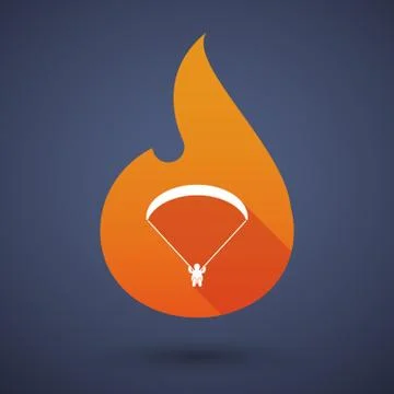 Flame icon with a paraglider 스톡 일러스트
