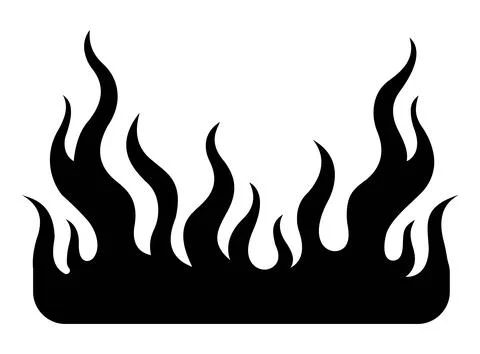 Flame icon silhouette Stock Illustration