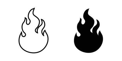 Flame icon symbol. Flat Vector illustration Stock Illustration