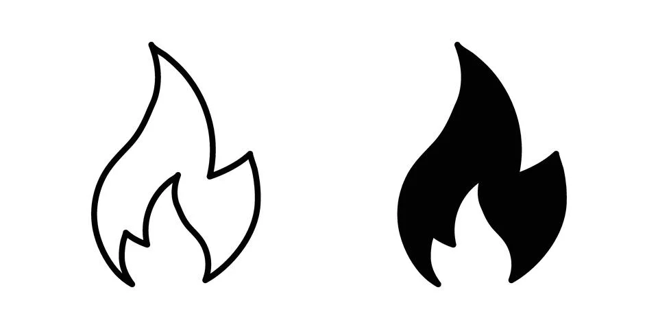 Flame icon vector design illustrations Stock Illustration