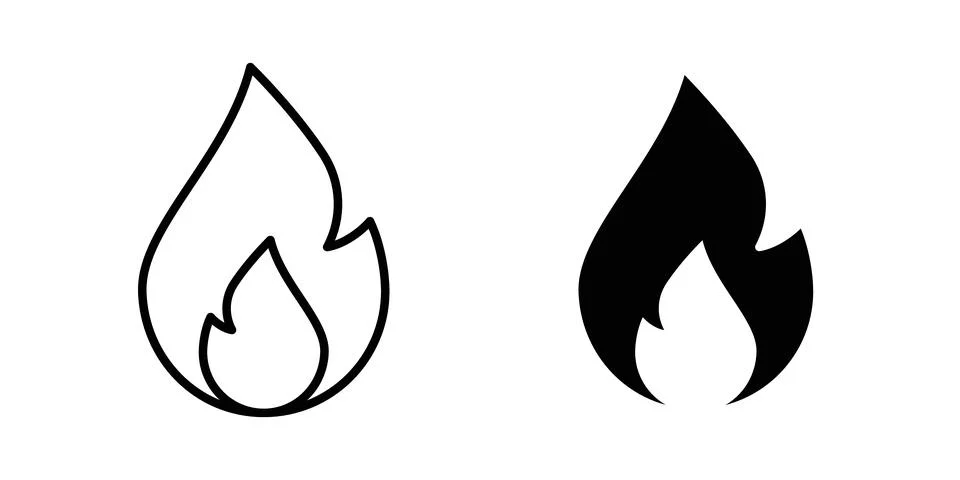 Flame icon vector editable eps10 Stock Illustration