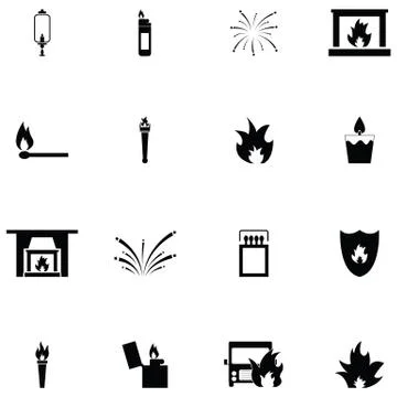 Flame icons set Stock Illustration